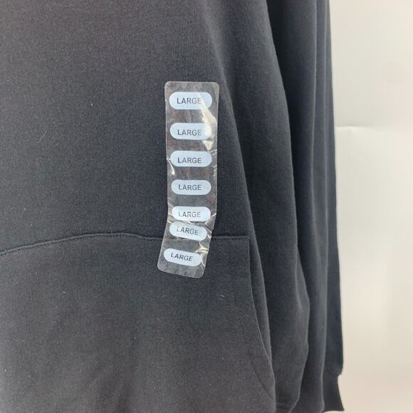 Marvel Hoodie Womens L Large Black Patch Logo Pullover Fleece Sweatshirt New - Picture 4 of 15